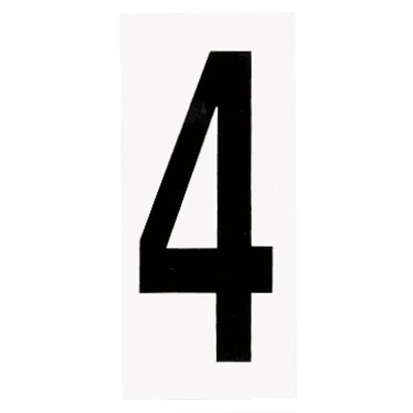 "4" Black numbers on White Background Address Numbers (10 Pack)