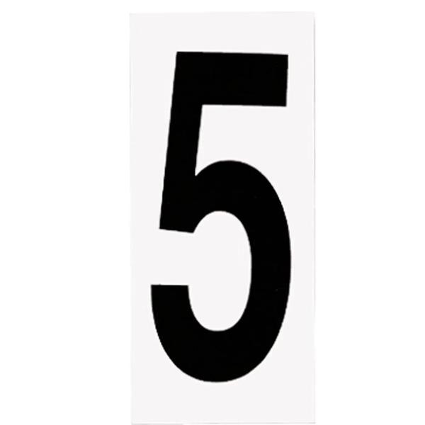 "5" Black numbers on White Background Address Numbers (10 Pack)