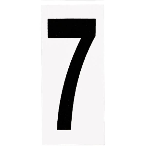 "7" Black numbers on White Background  Address Numbers (10 Pack)