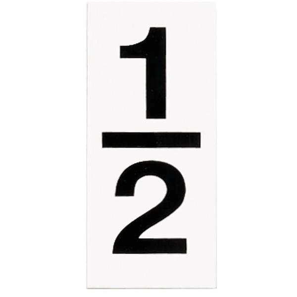 "1/2" Black numbers on White Background Address Numbers (10 Pack)
