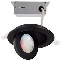 Satco 4" 9 watt 120/277 volt Black RGB and CCT Selectable Gimbaled Dimmable LED Recessed Downlight