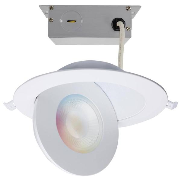 6" 15 watt 120/277 volt White RGB and CCT Selectable Gimbaled Dimmable LED Recessed Downlight