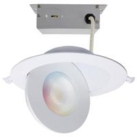 Satco 6" 15 watt 120/277 volt White RGB and CCT Selectable Gimbaled Dimmable LED Recessed Downlight