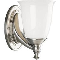 Progress Lighting 1 Light 120 volt Brushed Nickel Vanity Opal Glass Light Fixture