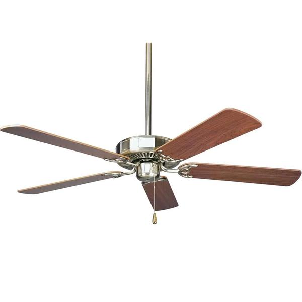52" Brushed Nickel 5 Cherry/Natural Cherry Reversible Blade Ceiling Fan