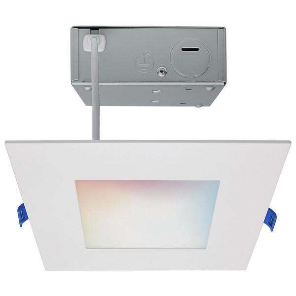 6" 12 watt 120/277 volt White RGB and CCT Selectable Square Dimmable LED Recessed Downlight