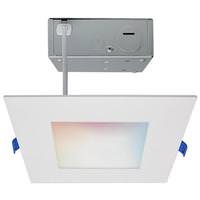 Satco 6" 12 watt 120/277 volt White RGB and CCT Selectable Square Dimmable LED Recessed Downlight