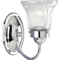 Progress Lighting 1 Light 120 volt Polished Chrome Vanity Clear Prismatic Glass Light Fixture