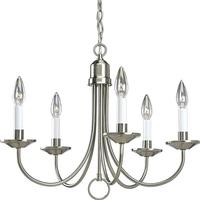 Progress Lighting 5 Light Brushed Nickel Traditional Style Chandelier Light Fixture
