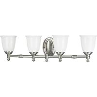 Progress Lighting 4 Light 120 volt Brushed Nickel Vanity Opal Glass Light Fixture