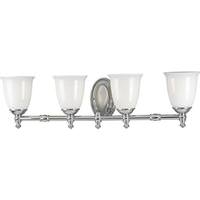 Progress Lighting 4 Light 120 volt Polished Chrome Vanity Opal Glass Light Fixture
