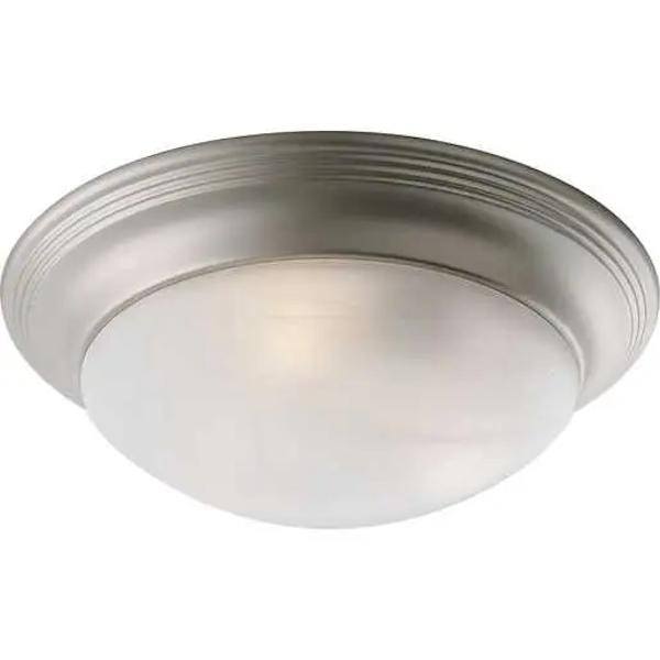 3 Light 120 volt Brushed Nickel Alabaster Glass Bowl Ceiling Light Fixture