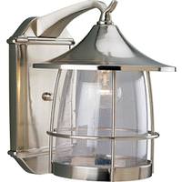 Progress Lighting 1 Light Burnished Nickel Clear Seeded Glass Prairie Collection Wall Light Fixture