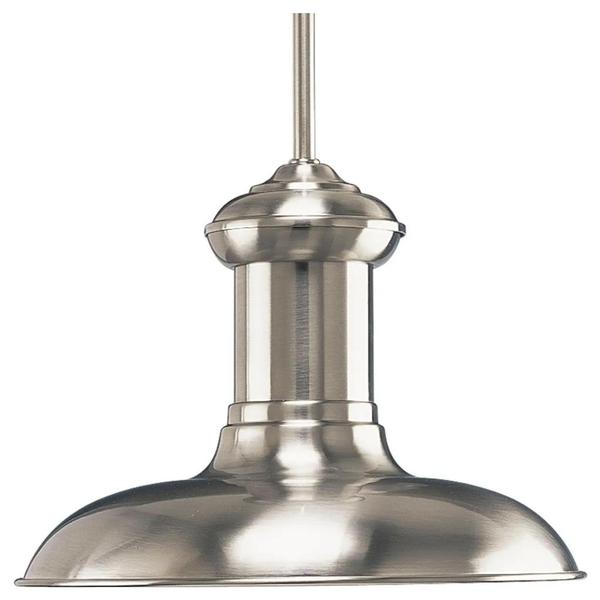 1 Light Brushed Nickel Spun Metal Shade Pendant Light Fixture