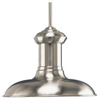 Progress Lighting 1 Light Brushed Nickel Spun Metal Shade Pendant Light Fixture