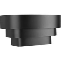 Progress Lighting 1 Light Black Metal Shade Sconce Light Fixture