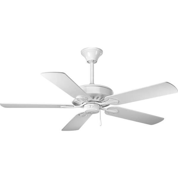 52" White Finish 5 White Blade Airpro Performance Collection Ceiling Fan