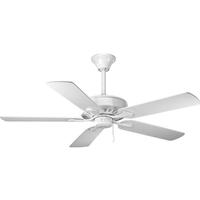 Progress Lighting 52" White Finish 5 White Blade Airpro Performance Collection Ceiling Fan