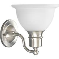 Progress Lighting 1 Light 120 volt Brushed Nickel Vanity Etched Glass Light Fixture