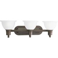View 3 Light 120 volt Antique Bronze Vanity Etched Glass Light Fixture