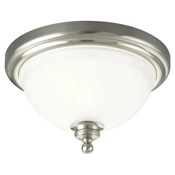 1 Light 120 volt Brushed Nickel Etched Glass Bowl Ceiling Light Fixture