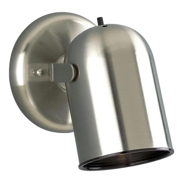 1 Light Brushed Nickel On/Off Switch Wall/Ceiling Directional Light Fixture