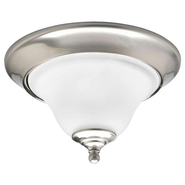 1 Light Brushed Nickel Etched Glass Bowl Ceiling Light Fixture
