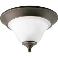 Progress Lighting 1 Light Antique Bronze Etched Glass Bowl Ceiling Light Fixture