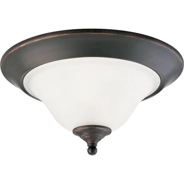 2 Light Brushed Nickel Etched Glass Bowl Ceiling Light Fixture