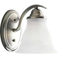 Progress Lighting 1 Light 120 volt Brushed Nickel Vanity Etched Glass Light Fixture