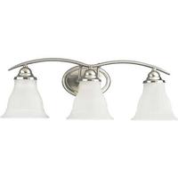 View 3 Light 120 volt Brushed Nickel Vanity Etched Glass Light Fixture