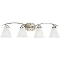 Progress Lighting 4 Light 120 volt Brushed Nickel Vanity Etched Glass Light Fixture
