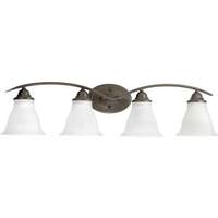 Progress Lighting 4 Light 120 volt Antique Bronze Vanity Etched Glass Light Fixture