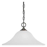 Progress Lighting 1 Light Antique Bronze Etched Glass Shade Pendant Light Fixture