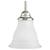 Progress Lighting 1 Light Brushed Nickel Etched Glass Shade Pendant Light Fixture