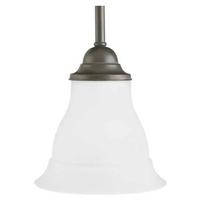 Progress Lighting 1 Light Antique Bronze Etched Glass Shade Pendant Light Fixture