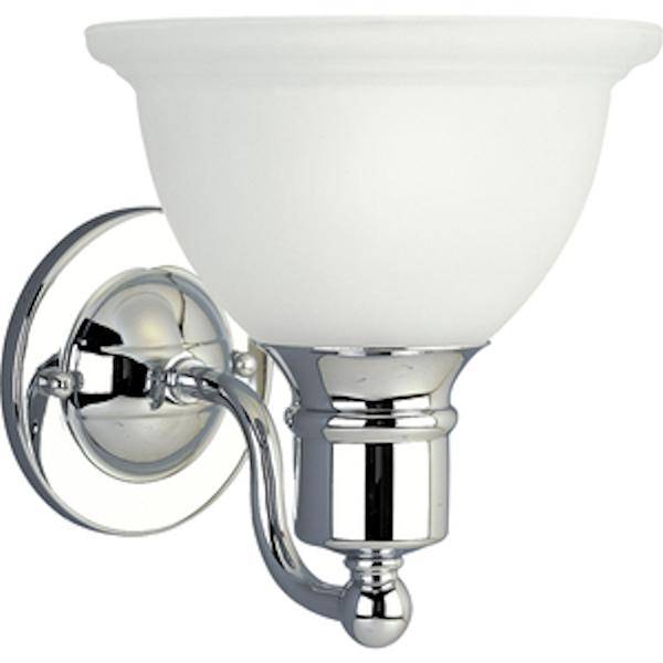 1 Light 120 volt Polished Chrome Vanity Etched Glass Light Fixture