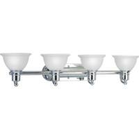 Progress Lighting 4 Light 120 volt Polished Chrome Vanity Etched Glass Light Fixture