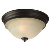 Progress Lighting 2 Light 120 volt Bronze Tea-stained Glass Ceiling Light Fixture