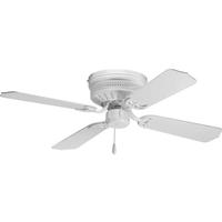 Progress Lighting 42" White Finish 4 White Blade Indoor AirPro Hugger Collection Ceiling Fan