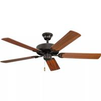 Progress Lighting 52" Antique Bronze 5 Medium Cherry/Classic Walnut Reversible Blade Ceiling Fan
