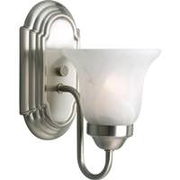 Progress Lighting 1 Light 120 volt Brushed Nickel Vanity Alabaster Glass Light Fixture