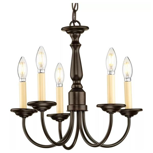 5 Light Antique Bronze Traditional Style Chandelier Light Fixture
