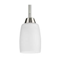Progress Lighting 1 Light Brushed Nickel Etched Glass Shade Pendant Light Fixture