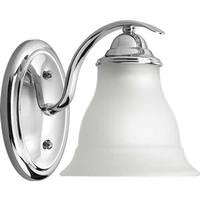 Progress Lighting 1 Light 120 volt Polished Chrome Vanity Etched Glass Light Fixture