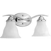 View 2 Light 120 volt Polished Chrome Vanity Etched Glass Light Fixture