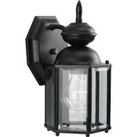 Progress Lighting 1 Light Black with Clear Beveled Glass Carriage Wall Light Fixture
