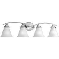 Progress Lighting 4 Light 120 volt Polished Chrome Vanity Etched Glass Light Fixture