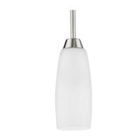 Progress Lighting 1 Light Brushed Nickel Etched Glass Shade Pendant Light Fixture