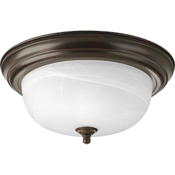2 Light 120 volt Antique Bronze Alabaster Glass Ceiling Light Fixture